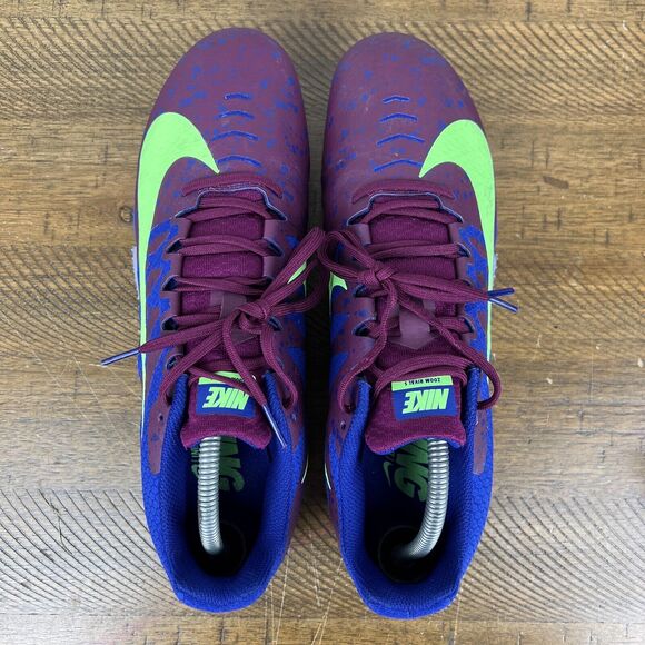 Nike Zoom Rival S Shoes Men 11.5 Purple Lime Track Sprint Spikes Racing Sprinter - Picture 6 of 14